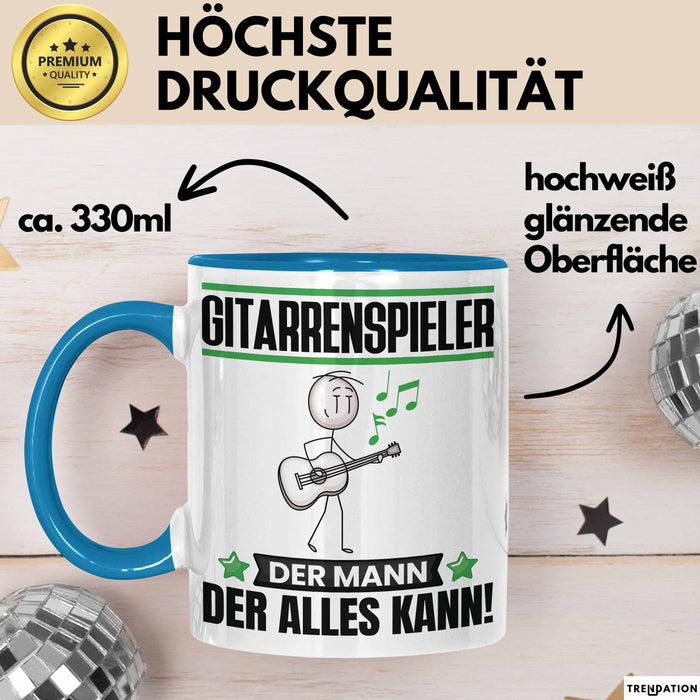 Gitarrenspieler Tasse Geschenk für Gitarrenspieler Der Mann Der Alles Kann Geschenkidee zum Geburtstag Blau Trendation