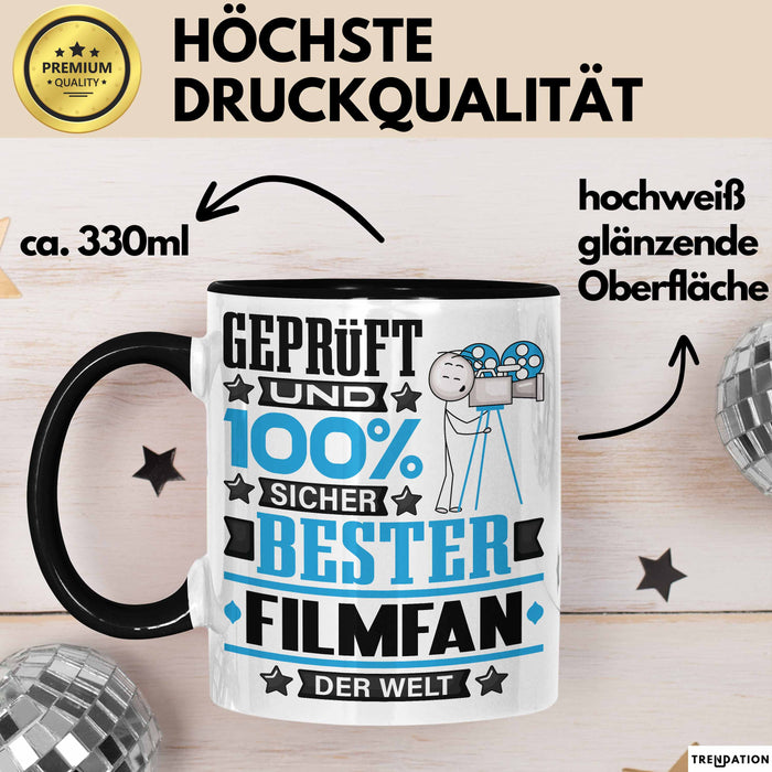 Filmfan Geschenk Lustiger Spruch für Filmfan Geschenkidee Bester Filmfan Der Welt Schwarz Trendation