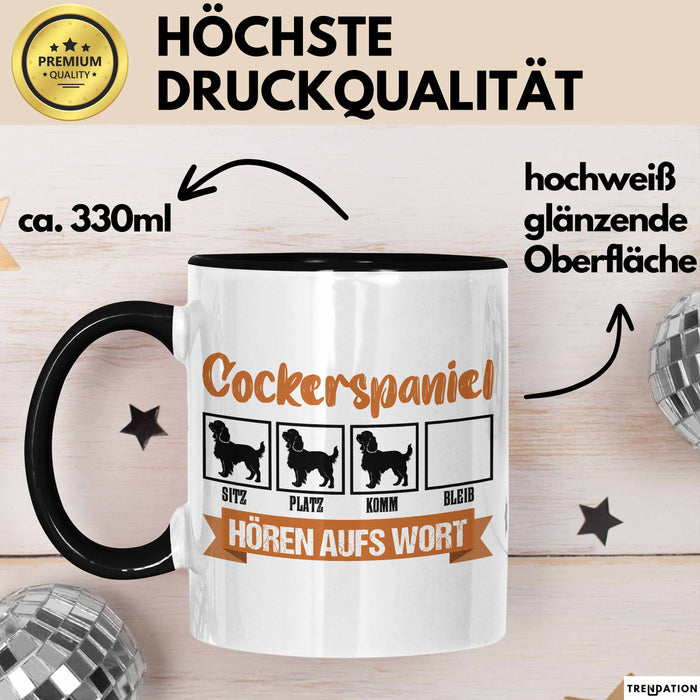 Cockerspaniel Hören Aufs Wort Tasse Geschenk Cockerspaniel Besitzer Mama Becher Trendation