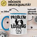 Handwerker Tasse Geschenk für Dachdecker Maler Männer Geschenkidee Problem und Lösung Handwerk Hausmeister Blau Trendation