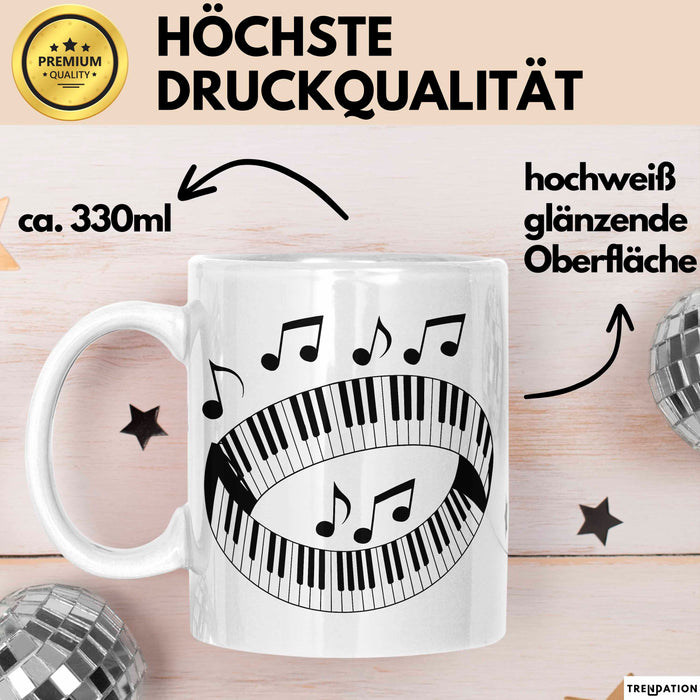 Pianist Tasse Geschenkidee für Fans klassischer Tastenklänge Weiß Trendation