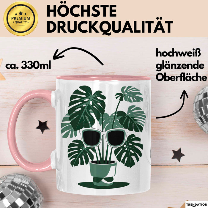 Pflanzenmama Tasse Geschenkidee für Zimmerpflanzen Pflegerin Rosa Trendation