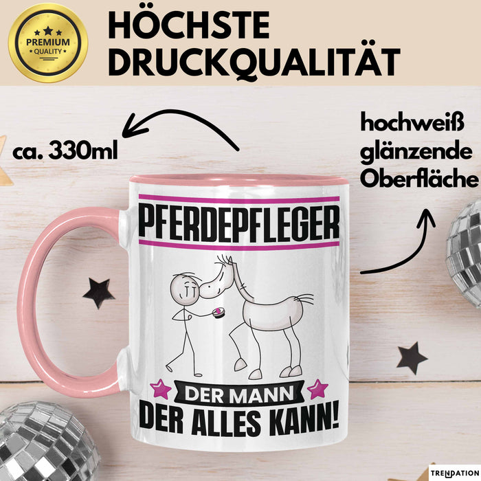 Pferdepfleger Tasse Geschenk für Pferdepfleger Der Mann Der Alles Kann Geschenkidee zum Geburtstag Rosa Trendation
