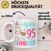 95er Geburtstag Tasse Geschenk Happy 95 And Glamarous Llama Alpaka Liebhaber Geschenkidee zum Geburtstag Weiß Trendation