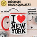 New York City USA Tasse Geschenk Lustige Geschenkidee Spruch Ich Liebe New York Rot Trendation