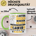 Läufer Geschenk Tasse Lustiger Spruch Erheben Sie Sich Der Läufer Betritt den Raum Grün Trendation