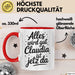 Claudia Tasse Geschenk Alles Ist Gut Claudia Ist Jetz Da Geschenkidee Becher mit Name Rot Trendation