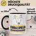 Fußballspieler Geschenk Tasse Ich Bin Fußballspieler Aber Sag Doch Einfach Superheld Lustige Geschenkdiee für Fußballspieler Kaffee-Becher Schwarz Trendation