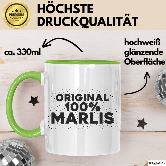Marlis Tasse Original 100% Marlis Geschenk Grün Trendation
