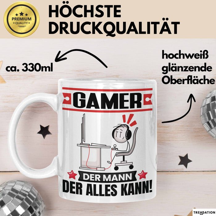 Gamer Tasse Geschenk für Gamer Der Mann Der Alles Kann Geschenkidee zum Geburtstag Weiß Trendation