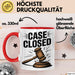 Richter Tasse Geschenkidee Fall abgeschlossen Gericht Held Geschenkidee Lustig Rot Trendation