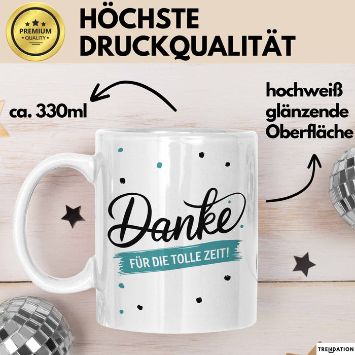 Lehrer Wertschätzung Danke Tasse Geschenk Lustige Geschenkidee Spruch Danke Für Die Tolle Zeit Weiß Trendation