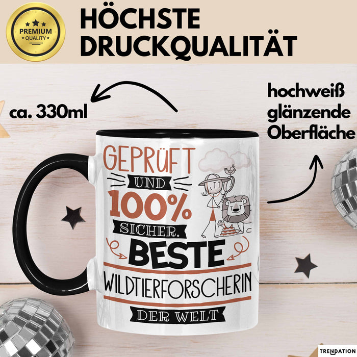 Beste Wildtierforscherin Der Welt Tasse Geschenk für Eine Wildtierforscherin Geprüft Und Sicher Geschenkidee Geburtstag Weihnachten Trendation