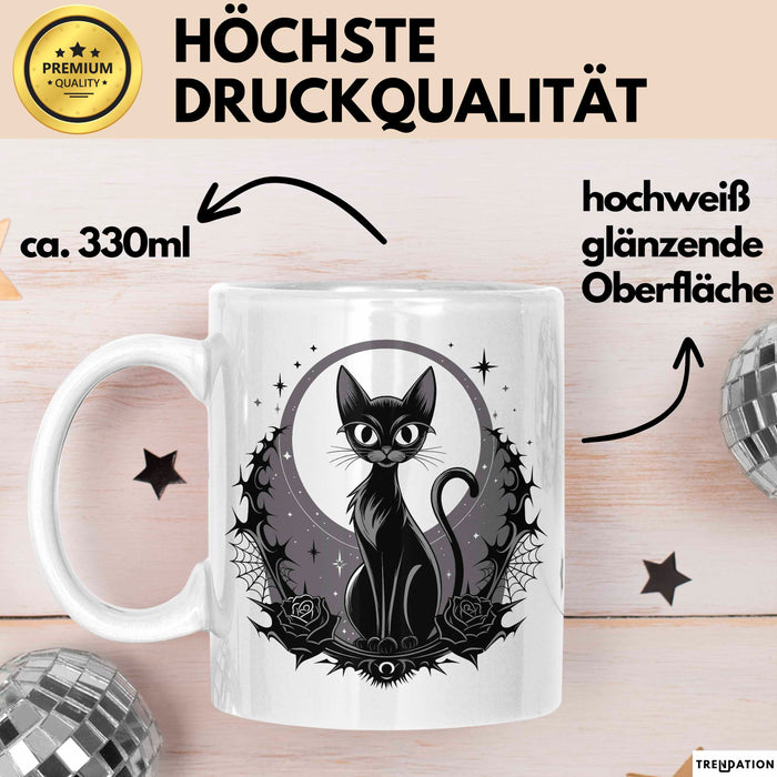 Goth Fan Tasse Geschenkidee für Freunde düsterer Ästhetik Weiß Trendation