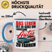 Auto Fahrer Tasse Becher Geschenk Lustige Geschenkidee Spruch Das Leben Ist Zu Kurz Um Langsame Autos Zu Fahren Blau Trendation
