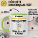 Tierphysiotherapeut Geschenk Tasse Lustiger Spruch Ich Bin Tierphysiotherapeut Warum Weil Ich Es Kann Geschenkidee Bester Tierphysiotherapeut Geburtstag Kaffee-Becher Grün Trendation