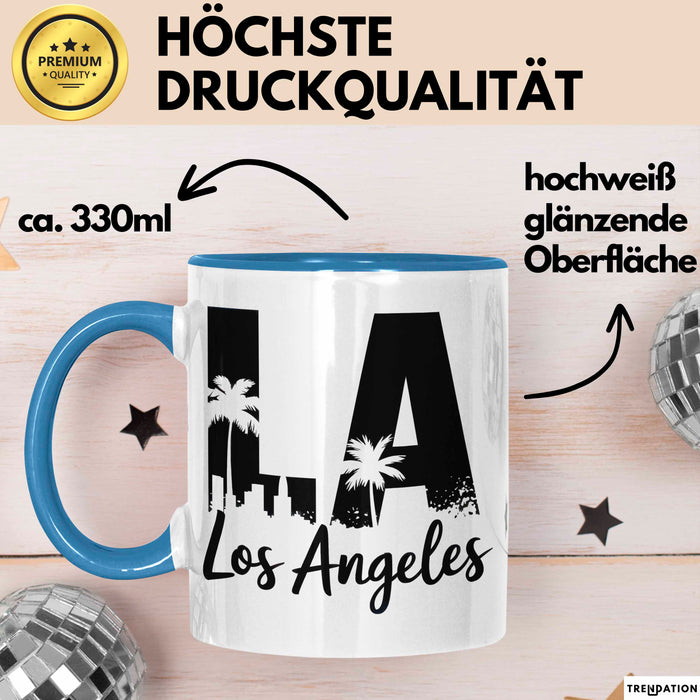 Los Angeles LA Kalifornien USA Tasse Geschenk Lustige Geschenkidee Spruch Blau Trendation