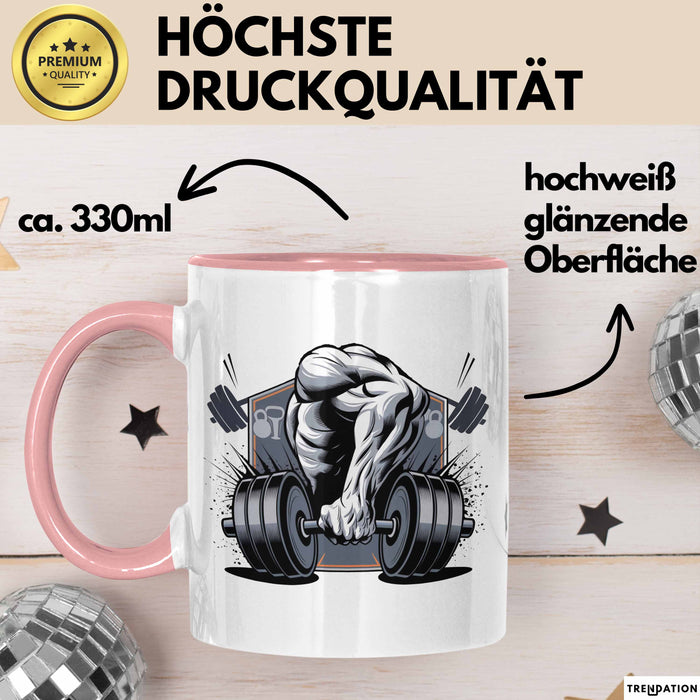 Fitness Enthusiast Tasse Geschenkidee für Fitnessliebhaber Rosa Trendation