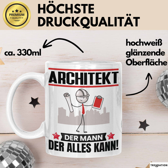 Architekt Tasse Geschenk für Architekt Der Mann Der Alles Kann Geschenkidee zum Geburtstag Weiß Trendation