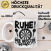 Dart-Spieler Geschenk Tasse Kaffee-Becher Darts Geschenkidee Spruch Geburtstag Ruhe Der Meister Wirft Weiß Trendation