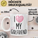 Valentinstag Tasse "I Love My Hot Girlfriend" Geschenk für Freundin Weiß Trendation