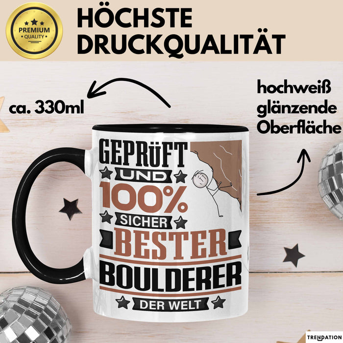 Boulderer Geschenk Lustiger Spruch für Boulderer Geschenkidee Bester Boulderer Der Welt Schwarz Trendation