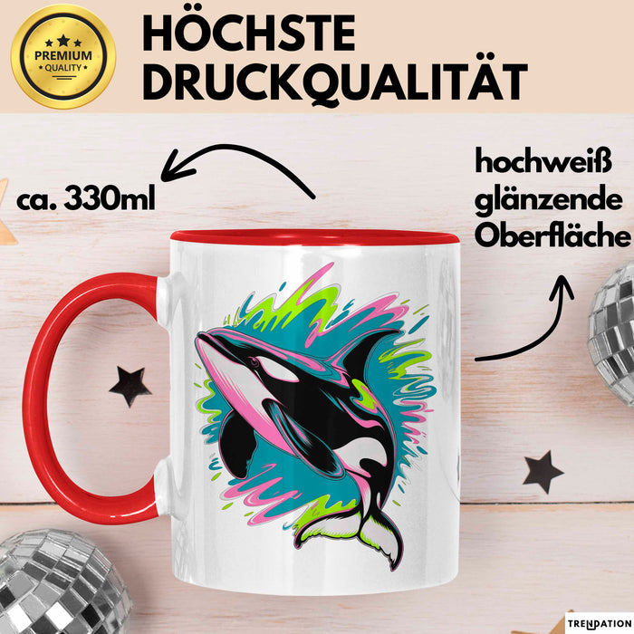 Wal Tier Tasse Geschenk Lustige Geschenkidee Spruch Rot Trendation
