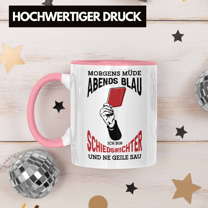 Schiedsrichter Tasse Geschenk für Schiedsrichter mit Spruch Rosa Trendation
