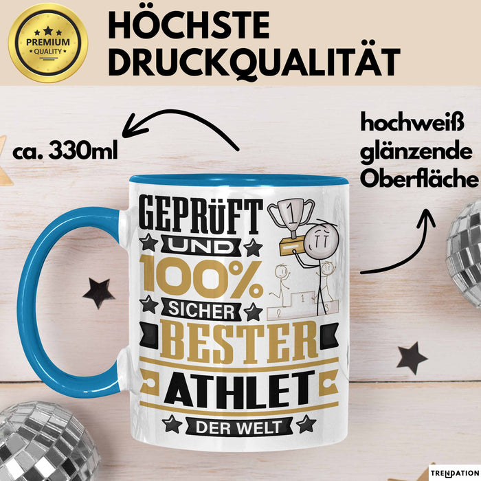 Athlet Geschenk Lustiger Spruch für Athlet Geschenkidee Bester Athlet Der Welt Blau Trendation
