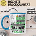 Gärtner Geschenk Tasse Lustiger Spruch Erheben Sie Sich Der Gärtner Betritt den Raum Blau Trendation