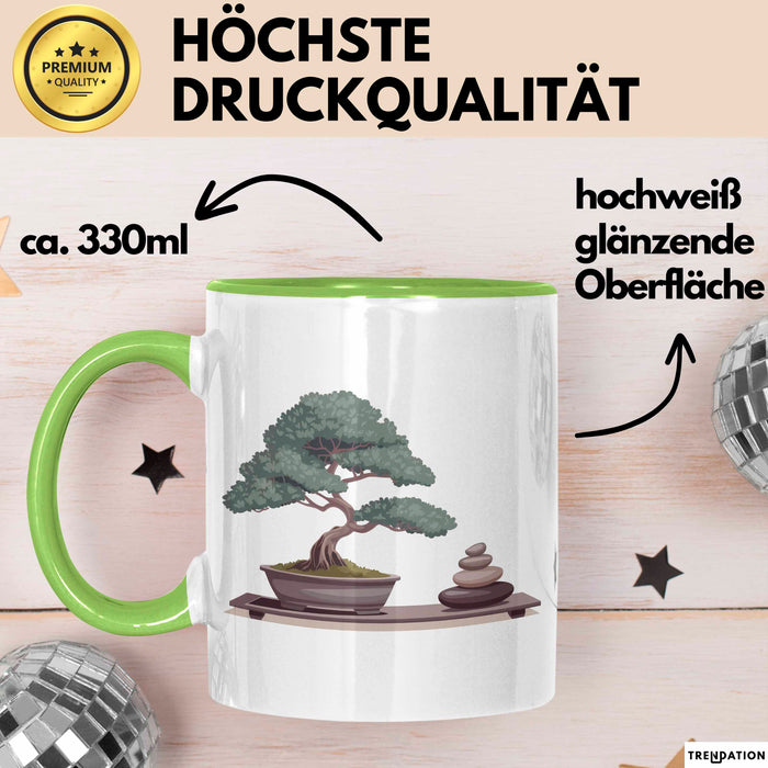 Bonsai Liebhaber Tasse Geschenkidee Miniaturbaum Künstler Grün Trendation
