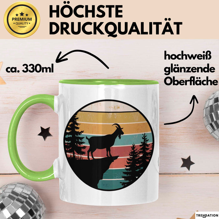 Ziegenbauer Ziegen Tier Retro Tasse Geschenk Lustige Geschenkidee Spruch Grün Trendation