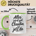 Claudia Tasse Geschenk Alles Ist Gut Claudia Ist Jetz Da Geschenkidee Becher mit Name Grün Trendation