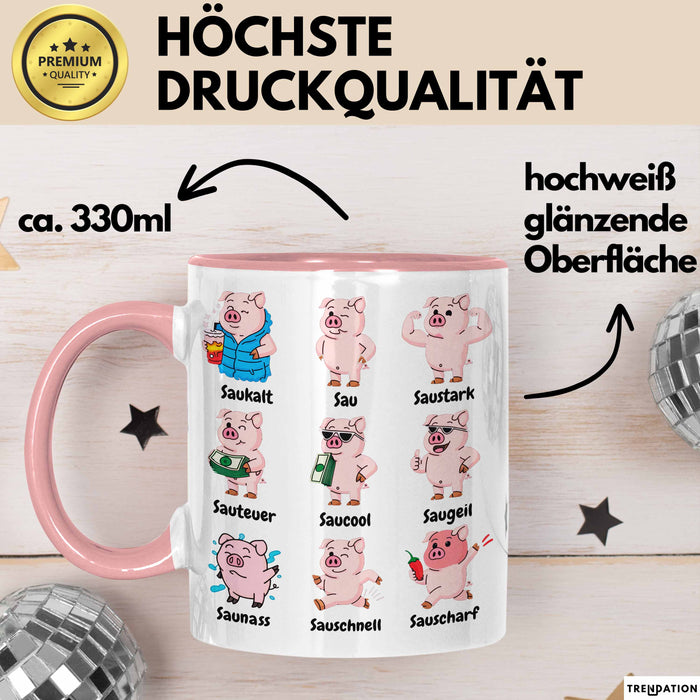 Schweinebauer Schweine Tier Tasse Geschenk Lustige Geschenkidee Spruch Arten Von Schweinen Rosa Trendation