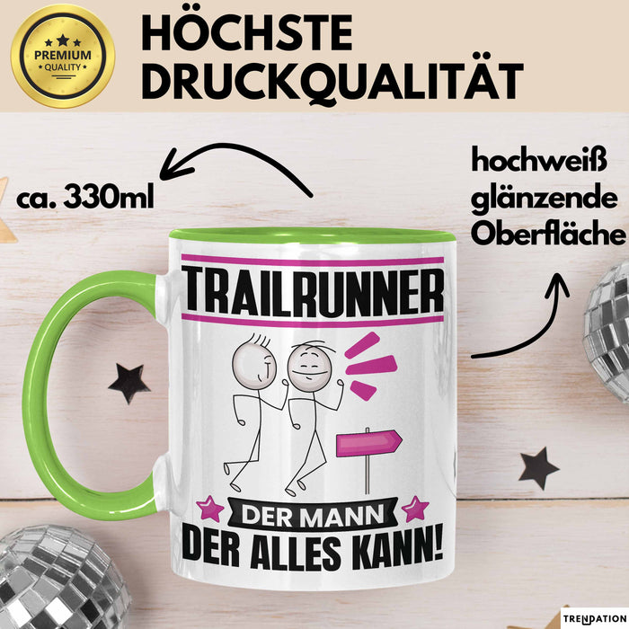 Trailrunner Tasse Geschenk für Trailrunner Der Mann Der Alles Kann Geschenkidee zum Geburtstag Grün Trendation