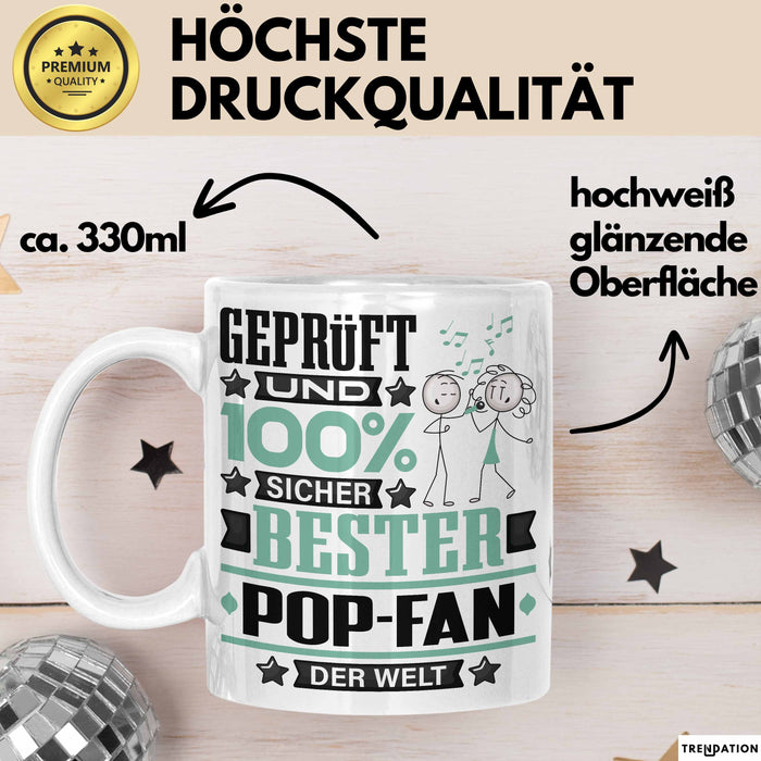 Pop-Fan Geschenk Lustiger Spruch für Pop-Fan Geschenkidee Bester Pop-Fan Der Welt Weiß Trendation