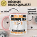 Trompeter Tasse Geschenk für Trompeter Geburtstag Lustiger Spruch Kaffee-Becher Was Ist Deine Superkraft Rosa Trendation