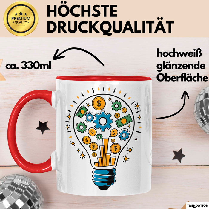 Unternehmer Tasse Geschenk Lustige Geschenkidee Spruch Für Business Träumer Rot Trendation