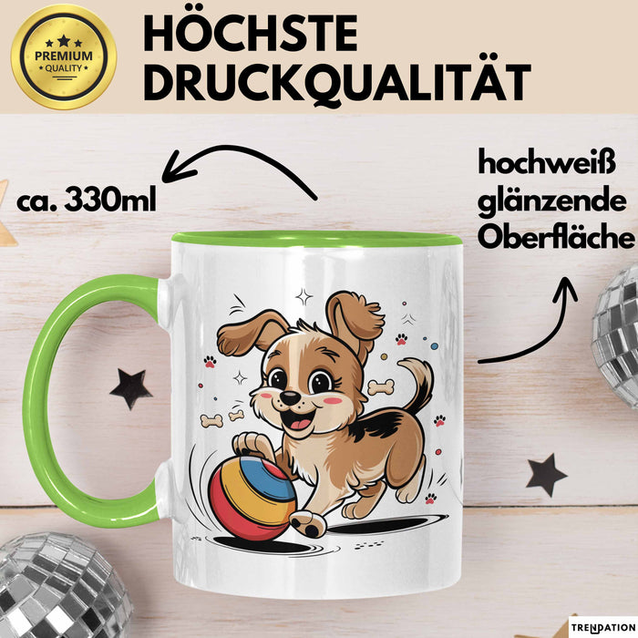 Hunde Liebhaber Tasse Geschenkidee für Hundefreunde Grün Trendation