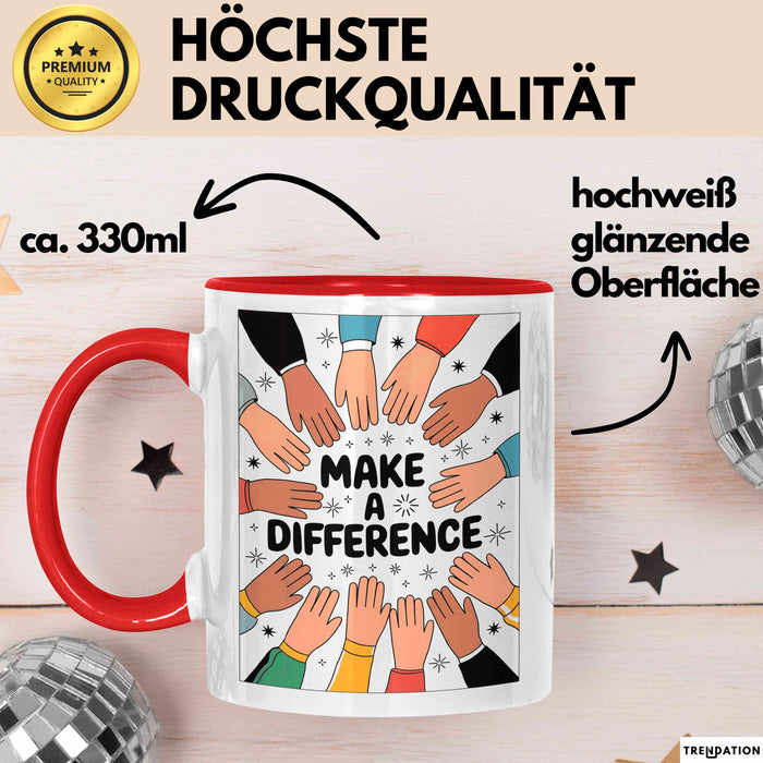 Freiwilliger Tasse Geschenk Lustige Geschenkidee Spruch Für Veränderungs Macher Rot Trendation