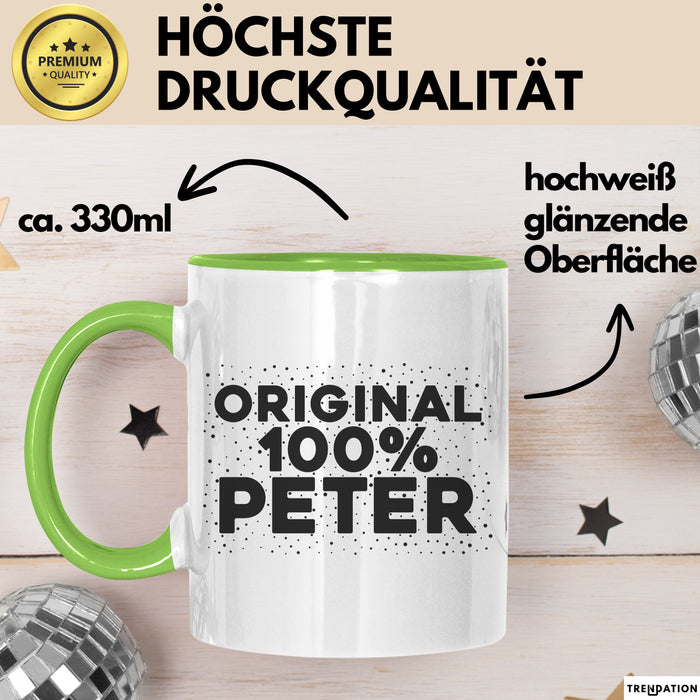 Peter Tasse Original 100% Peter Geschenk Grün Trendation