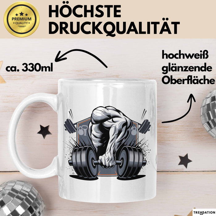 Fitness Enthusiast Tasse Geschenkidee für Fitnessliebhaber Weiß Trendation