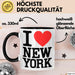 New York City USA Tasse Geschenk Lustige Geschenkidee Spruch Ich Liebe New York Schwarz Trendation