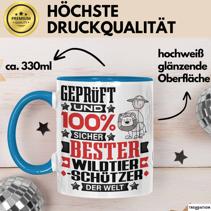 Wildtierschützer Geschenk Lustiger Spruch für Wildtierschützer Geschenkidee Bester Wildtierschützer Der Welt Blau Trendation