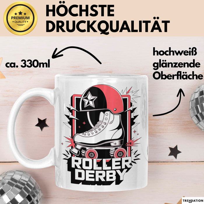 Roller Derby Spieler Tasse Geschenk Lustige Geschenkidee Spruch Für Derby Fans Weiß Trendation