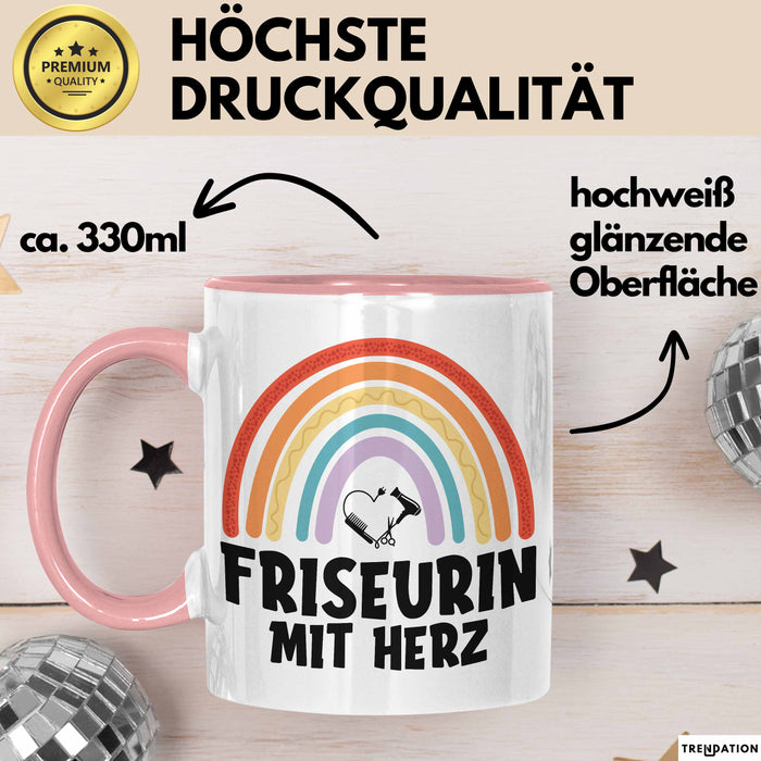 Friseurin Tasse Geschenk Friseurin Mit Herz Frisörin Geschenkidee Rosa Trendation