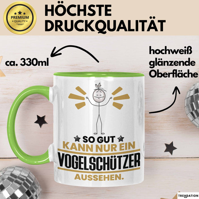 Vogelschützer Geschenk Tasse So Gut Kann Nur Ein Vogelschützer Aussehen Geschenkidee Kaffee-Becher Grün Trendation
