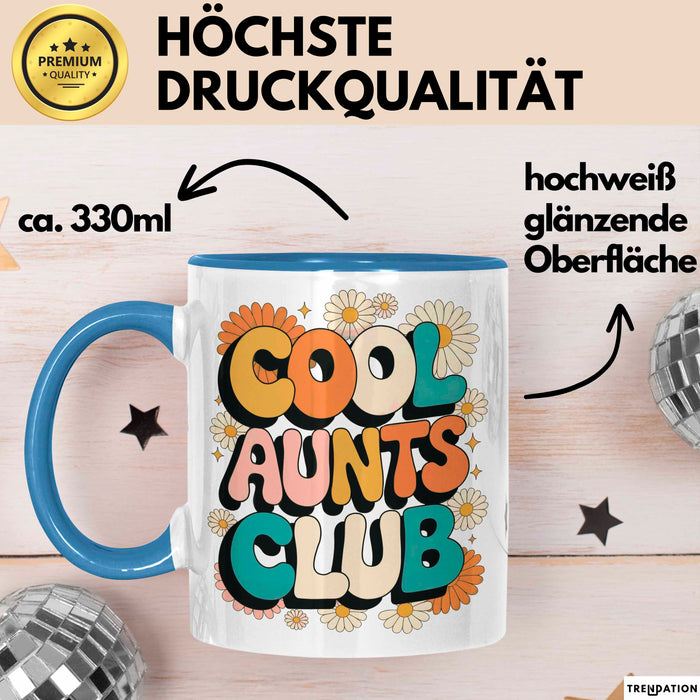 Tante Patentante Tasse Geschenk Lustige Geschenkidee Spruch Club Der Coolen Tanten Blau Trendation