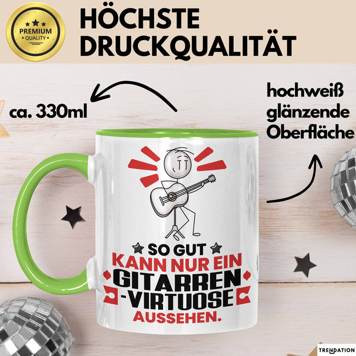 Gitarrenvirtuose Geschenk Tasse So Gut Kann Nur Ein Gitarrenvirtuose Aussehen Geschenkidee Kaffee-Becher Grün Trendation