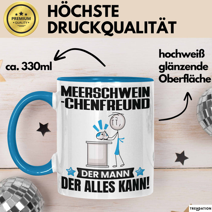 Meerschweinchenfreund Tasse Geschenk für Meerschweinchenfreund Der Mann Der Alles Kann Geschenkidee zum Geburtstag Blau Trendation